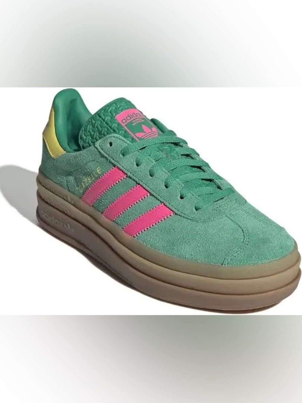 NWT adidas Women’s Gazelle Bold 'Court Green Lucid Pink' | Women's Size 10 - Picture 1 of 13